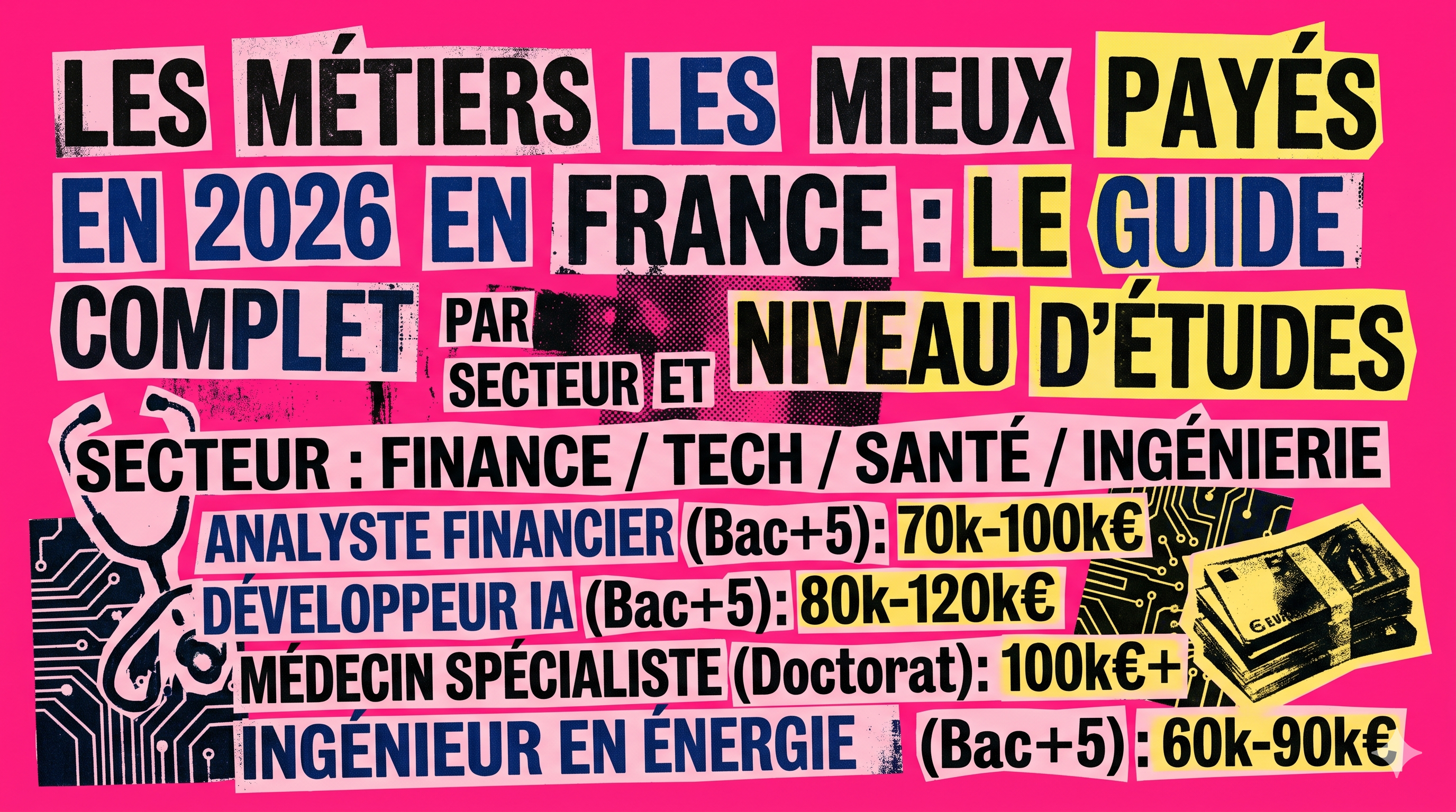 Les métiers les mieux payés en 2026 en France : le guide complet par secteur et niveau d'études