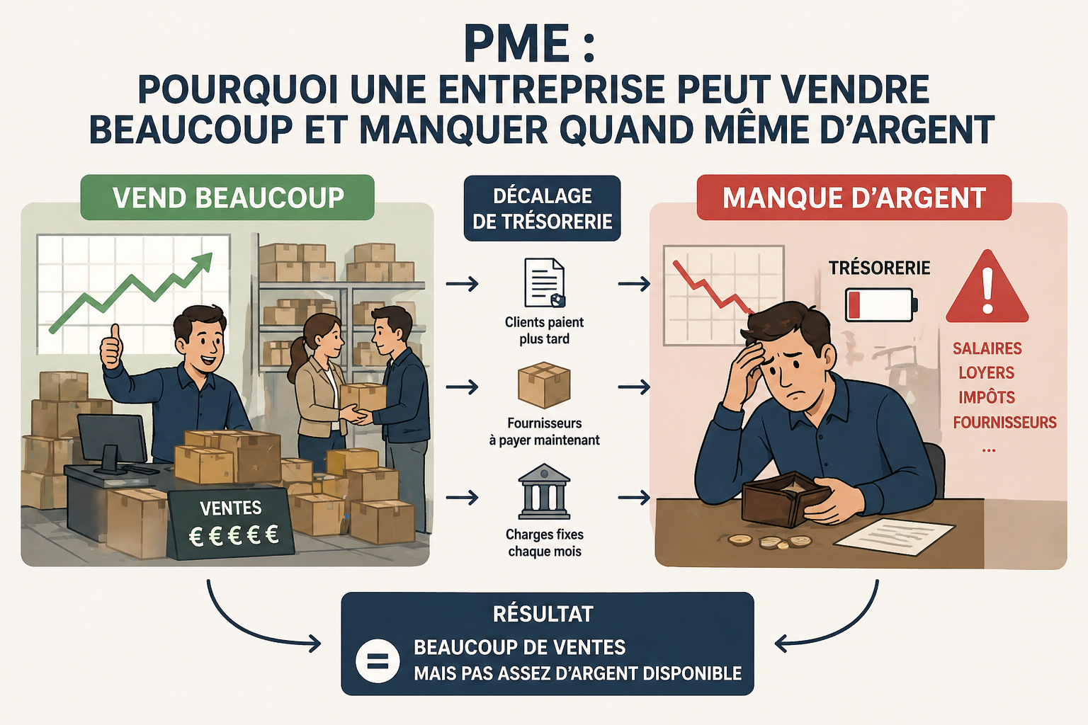 PME : pourquoi une entreprise peut vendre beaucoup et manquer d’argent